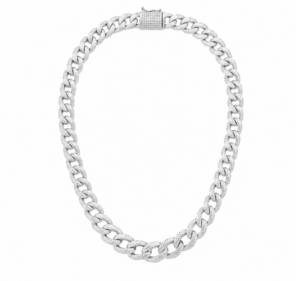 Moissanite Chain – Ice Cuban 15mm