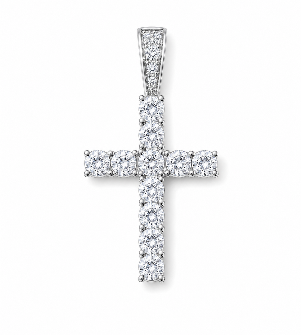 Moissanite Pendant – Tennis Cross