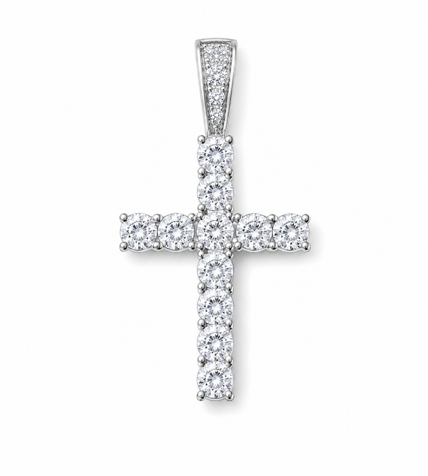 Moissanite Pendant – Tennis Cross