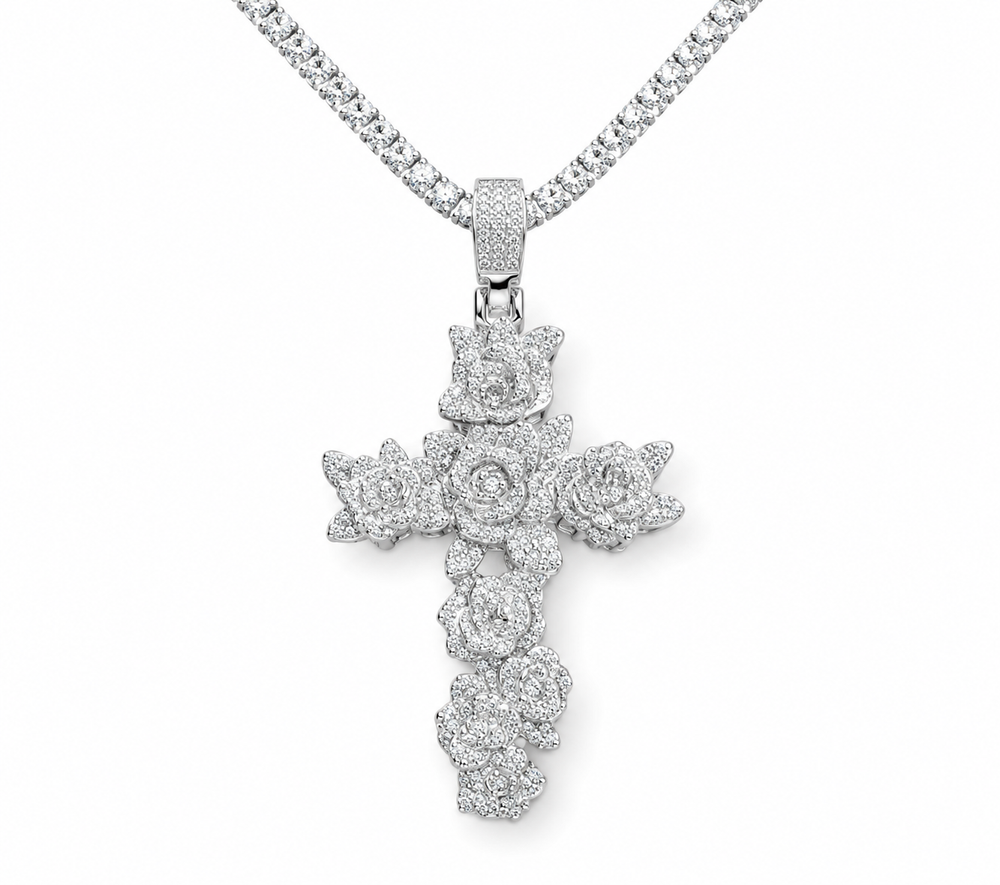 Moissanite Pendant – Iced Cross