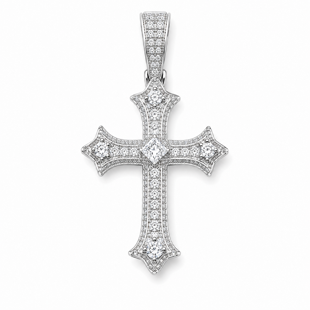 Moissanite Pendant – Royal Cross