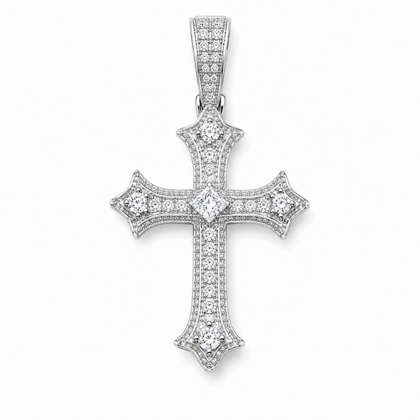 Moissanite Pendant – Royal Cross