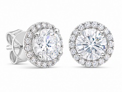 Moissanite Earrings – Halo Studs