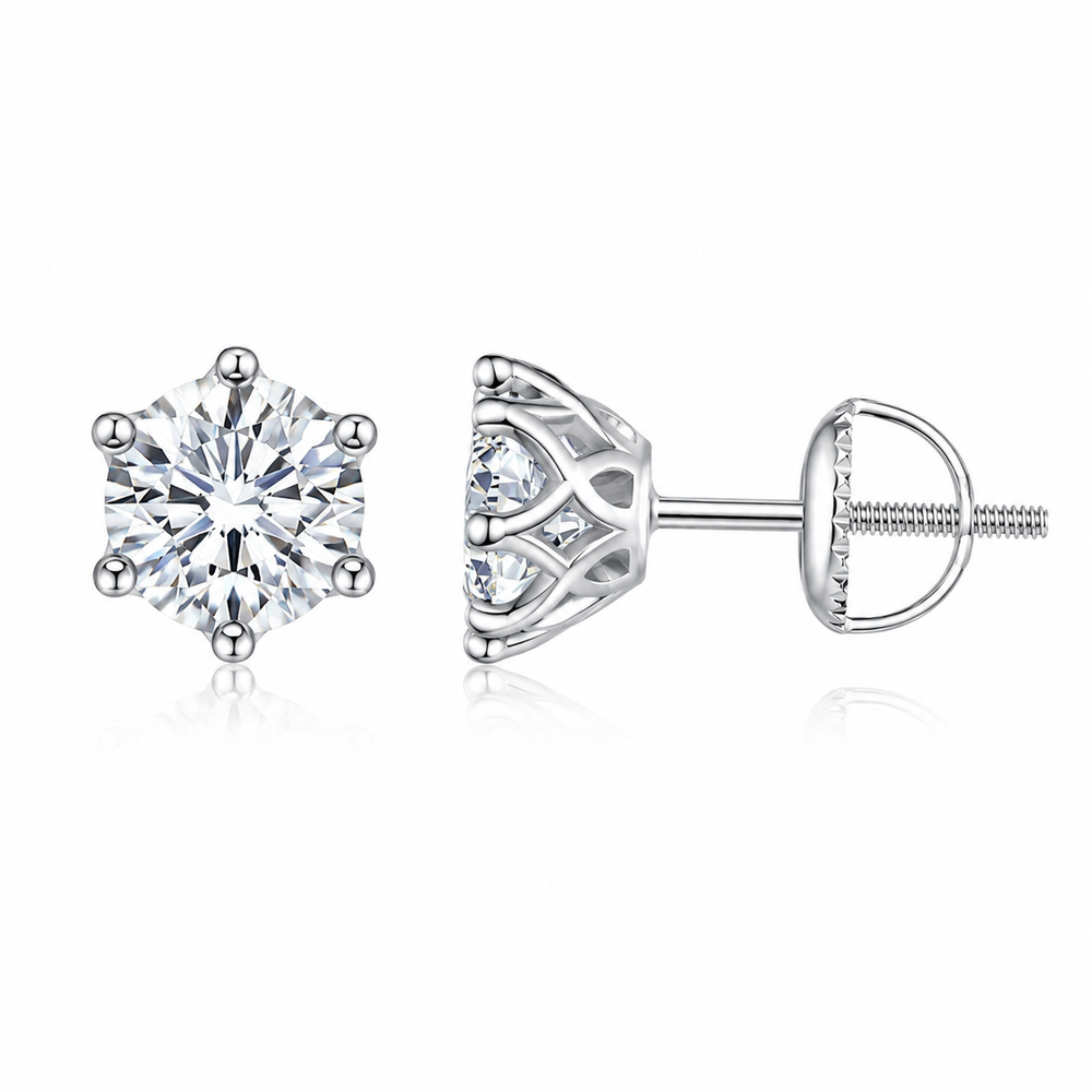 Moissanite Earrings – Royal Solitaire Studs