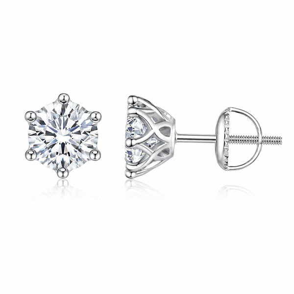 Moissanite Earrings – Royal Solitaire Studs