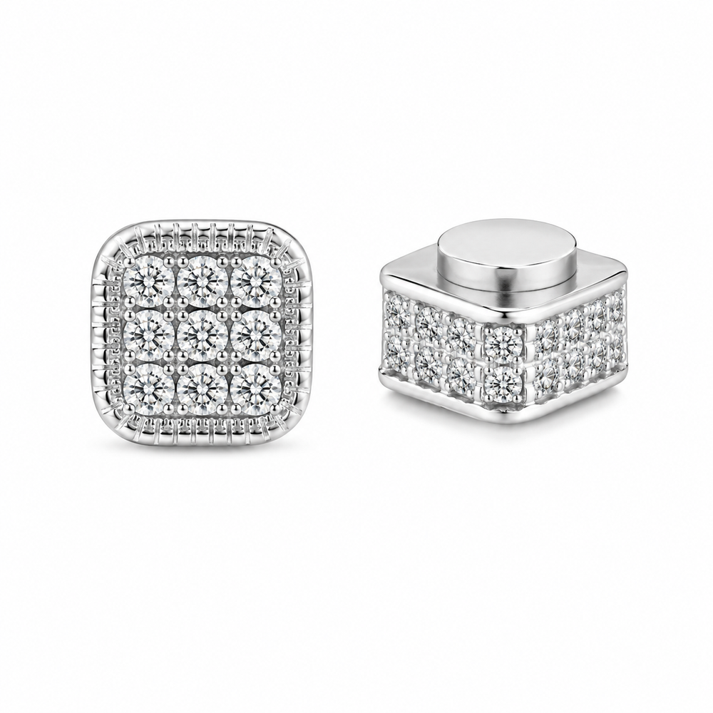 Moissanite Earrings – Ice Cube Studs