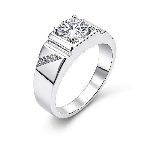 Moissanite Ring – Signet Solitaire